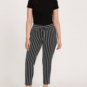New York & Company Women’s Medium Black White Striped Stretch‎ Dress Pants